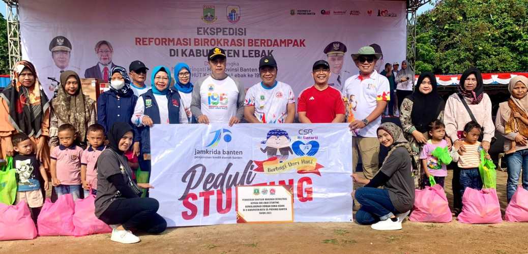 Jamkrida Banten Peduli Stunting Dalam Rangkaian Kegiatan Memperingati HUT Ke-23 Provinsi Banten Di Kabupaten Lebak